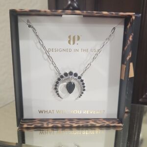 BP Black and Silver Crescent Necklace